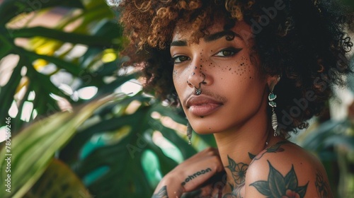 Afro woman with tattoos © Naila