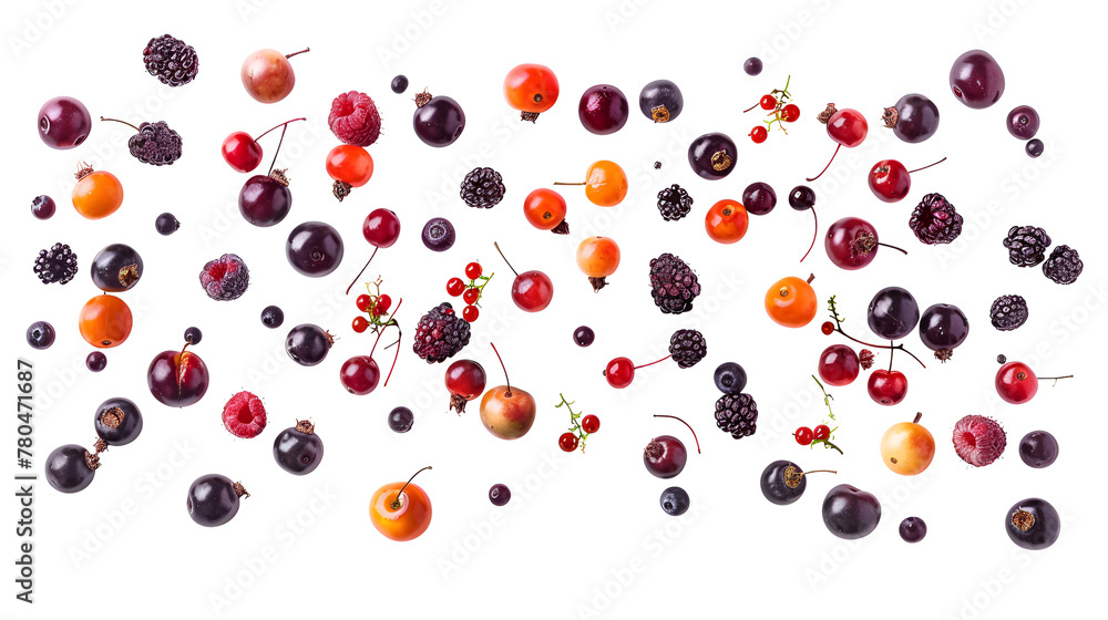 Fresh ripe raspberries, blueberries and cherries on white background,berry mix isolated on a white background.Different ripe fresh berries on white background Fresh ripe raspberries, blueberries and cherries on white background,berry mix isolated on a white background.Different ripe fresh berries on white background