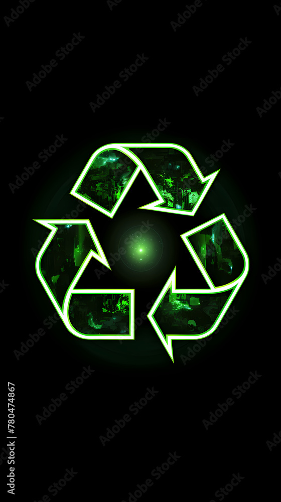 Obraz premium green recyclable sign