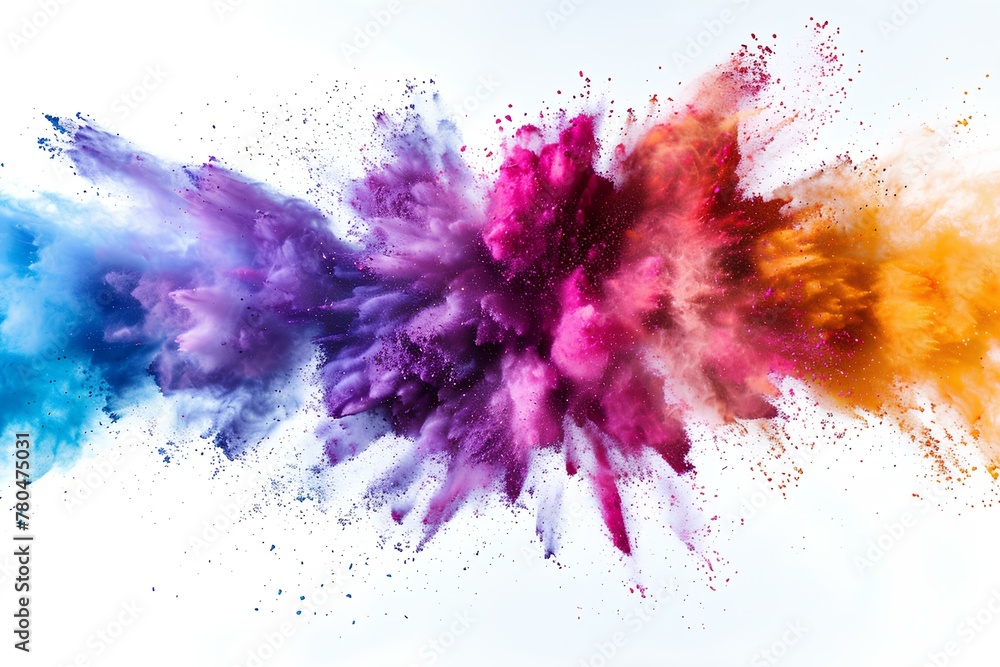 A bunch of colored powder flying in the air A bunch of colored powder flying in the air