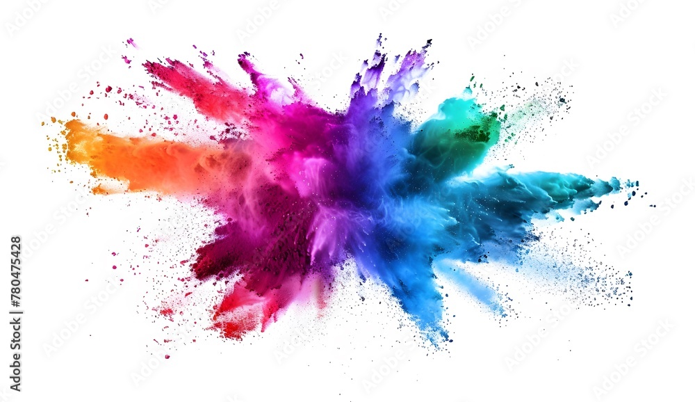 a colorful powder explosion