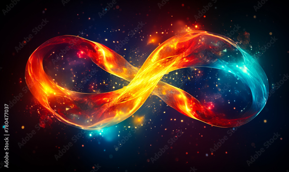 Eternal Cosmic Infinity Loop - Interstellar Abstract Concept Illustration