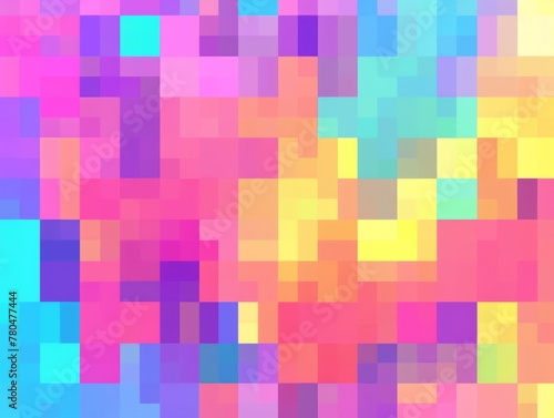 A pattern of colorful squares in violet and purple tone, pink tiles texture illustration, AI generated.