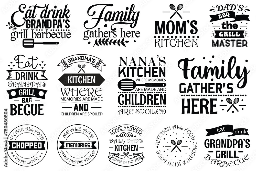 Kitchen T-shirt And SVG Design Bundle, Kitchen SVG Quotes Design t ...
