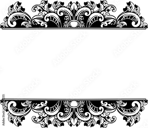 Black and white blank ornament label design stock illustration