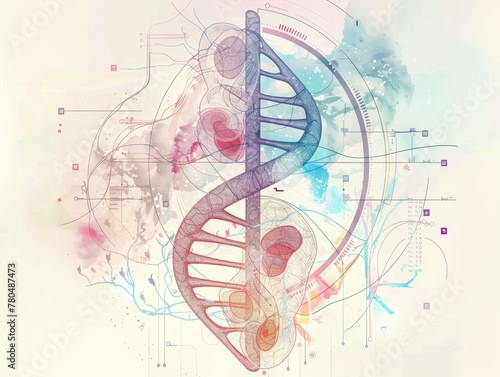 Sketch prenatal screening technology showcasing genetic testing methods during pregnancy photo