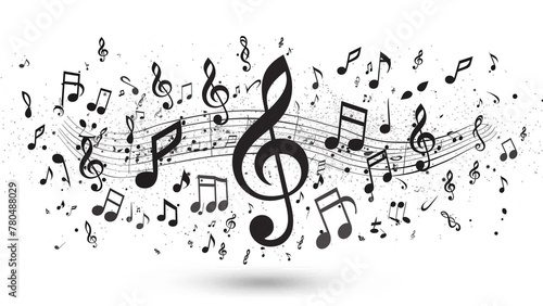 Music in Monochrome  Black and White Vector Graphic