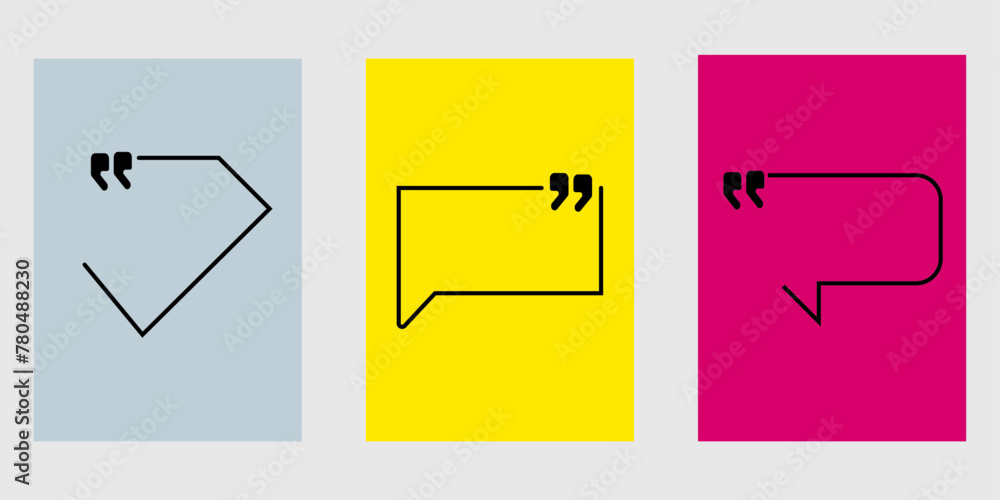 Quote frames blank templates set. Empty speech bubbles, quote bubbles. Text-box isolated on white background. Vector illustration. Quote frames blank templates set. Empty speech bubbles, quote bubbles. Text-box isolated on white background. Vector illustration.