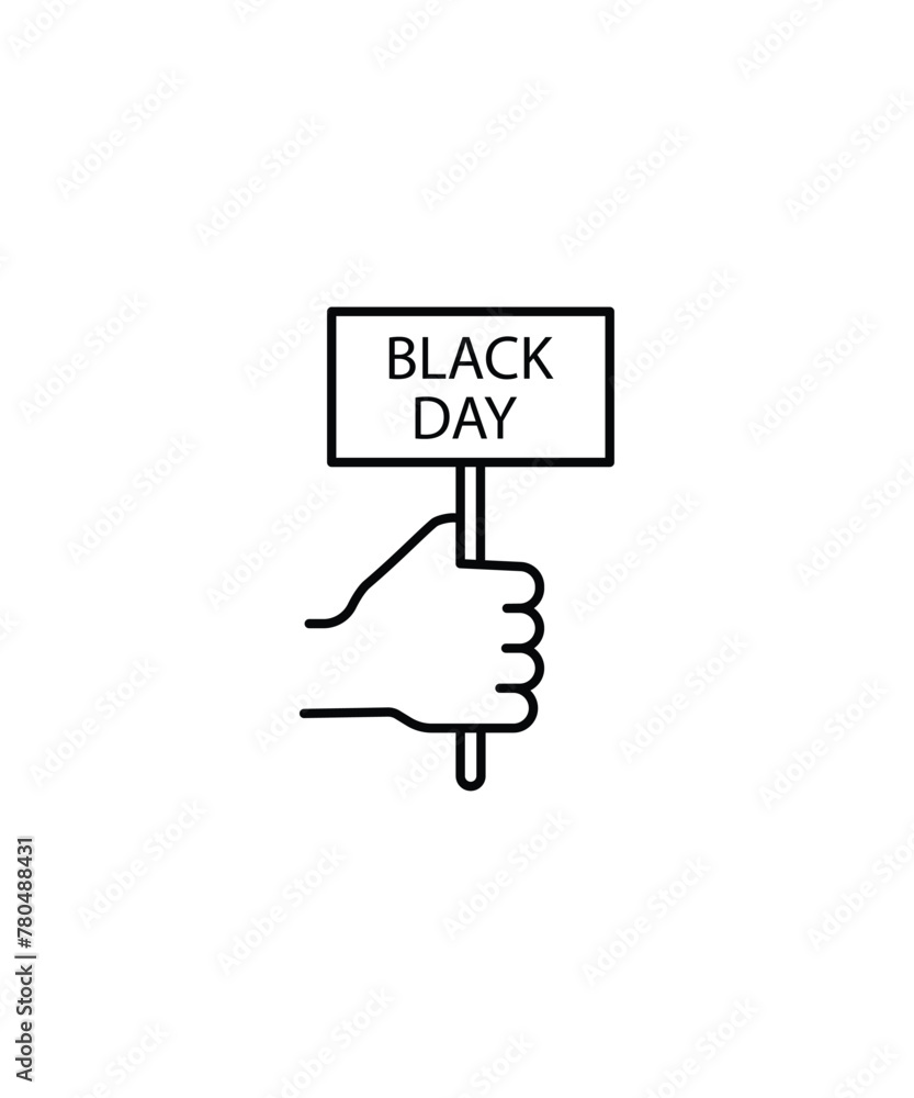 black day icon, vector best line icon. black day icon, vector best line icon.