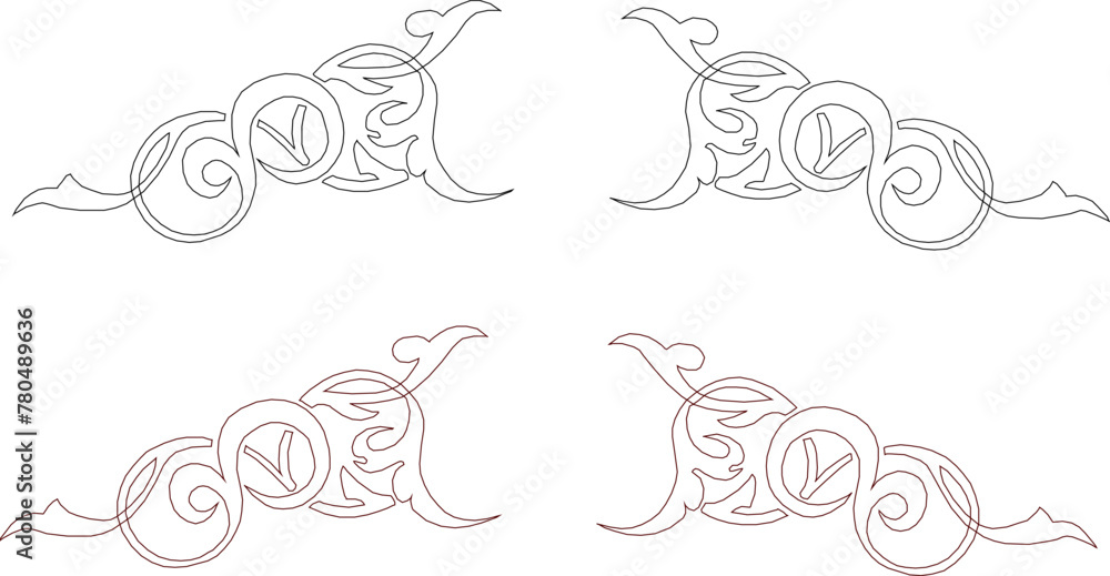 Vector sketch illustration of traditional ethnic floral old ornamental design design for completeness of the image Vector sketch illustration of traditional ethnic floral old ornamental design design for completeness of the image
