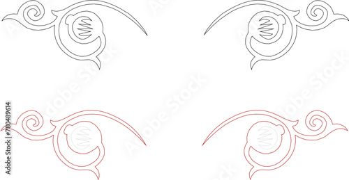 Vector sketch illustration of traditional ethnic floral old ornamental design design for completeness of the image
