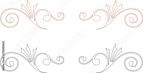 Vector sketch illustration of traditional ethnic floral ornament design for completeness of the image