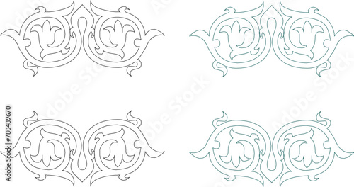 Vector sketch illustration of traditional ethnic floral ornament design for completeness of the image 