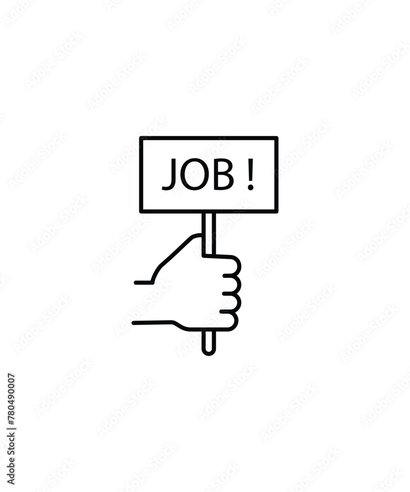 hand holding job icon, vector best line icon. hand holding job icon, vector best line icon.