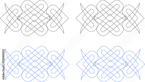 Vector sketch illustration of traditional ethnic floral old ornamental design design for completeness of the image