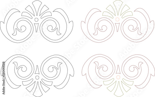Vector sketch illustration of traditional ethnic floral old ornamental design design for completeness of the image 