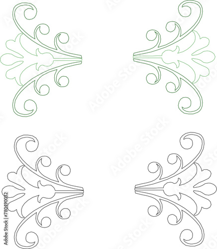Vector sketch illustration of traditional ethnic floral old ornamental design design for completeness of the image