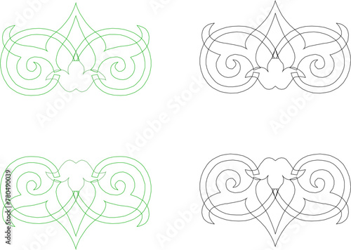 Vector sketch illustration of traditional ethnic floral old ornamental design design for completeness of the image