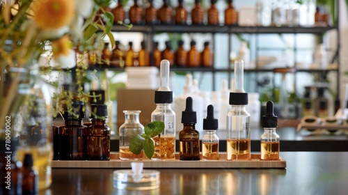  Essential Oils Display in Wellness Shop