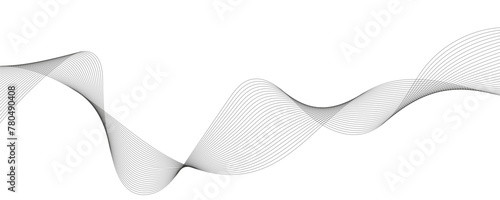 Abstract vector background with grey wavy lines 