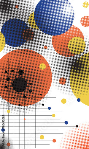 Vertical Background. Background with circles and lines. Technological base with high-tech digital data transmission system and computer-aided electronic design