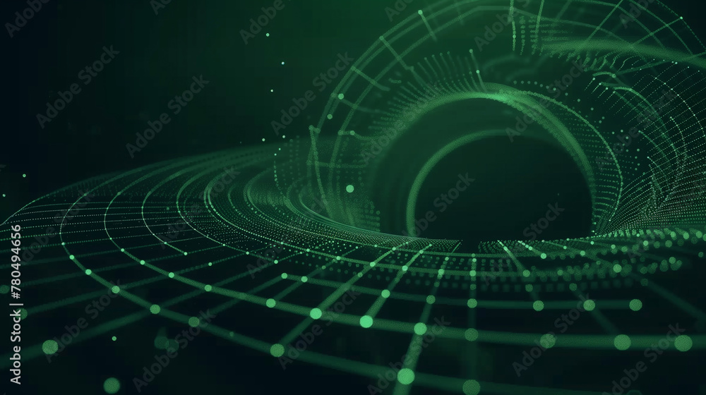 Fototapeta premium Green Abstract Digital Dot Technology Background