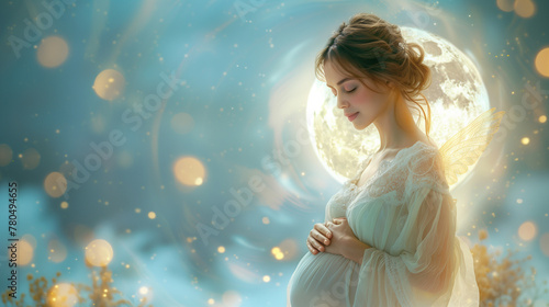 surreal abstract dreamy pregnant woman concept photo