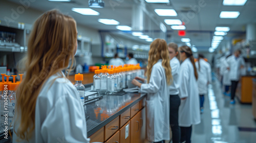 group of people in lab