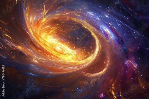 The galaxy's magnetic field Its glowing lines of energy weaved through its turbine arms. © wpw