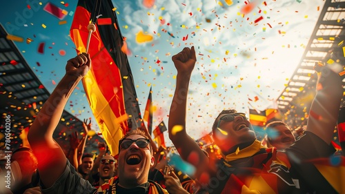 Football Fans Celebrating Victory in Stadium © Franci Leoncio