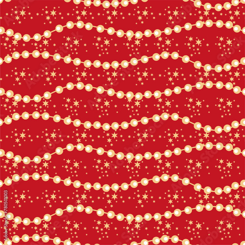 Seamless glamour print pattern with beads jewelry art decor wallpaper for textile, package, paper