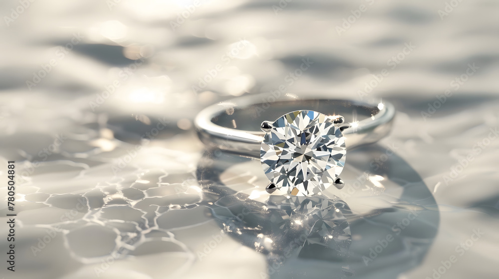 A diamond ring in a studio scene that clearly shows off the details of the ring's design. A diamond ring in a studio scene that clearly shows off the details of the ring's design.