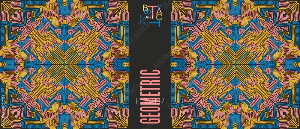 Stylization of Aztec folk and ethnic art - geometric shapes and ...