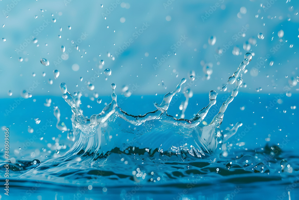 High Speed Photography Water Splash In Blue Water Fluid Motion Stock high-speed-photography-water-splash-in-blue-water-fluid-motion-stock