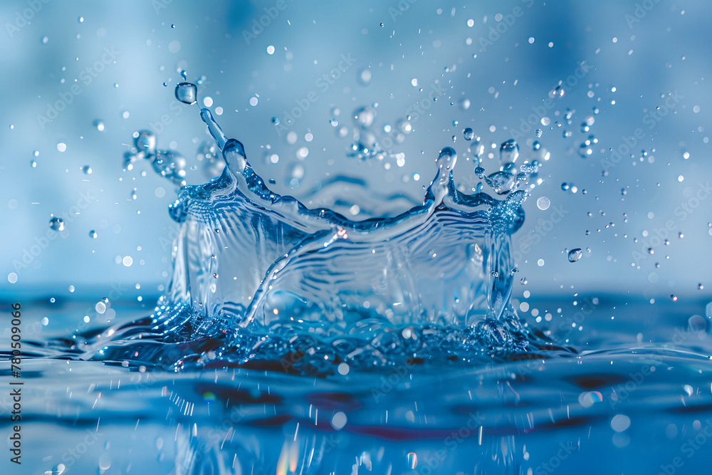 High Speed Photography Water Splash In Blue Water Fluid Motion Stock high-speed-photography-water-splash-in-blue-water-fluid-motion-stock