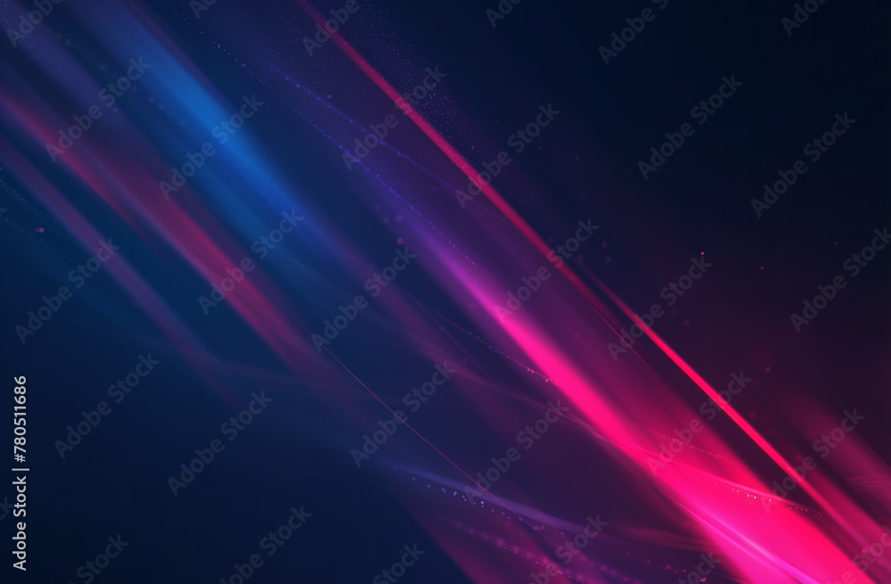 Multiple beams of pink and blue laser lights intersect, creating a sharp contrast against the pitch-black backdrop of night. The bright streaks seem to crackle with energy