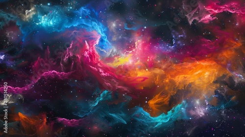 galactic background with colorful