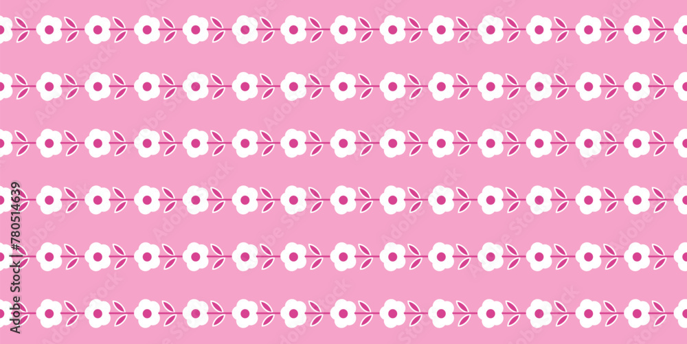 abstract seamless pattern with cute chamomile flowers. modern floral pink background surface design, textile, print, wrapp paper, cover. vector art illustration. barbie style abstract seamless pattern with cute chamomile flowers. modern floral pink background surface design, textile, print, wrapp paper, cover. vector art illustration. barbie style