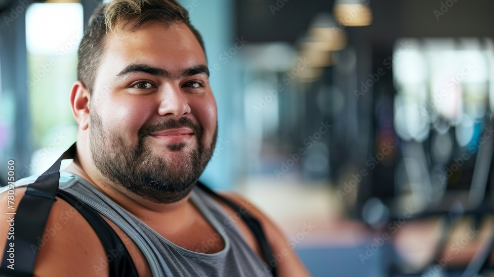 A bearded man with a friendly smile wearing a tank top standing in a gym with blurred equipment in the background. A bearded man with a friendly smile wearing a tank top standing in a gym with blurred equipment in the background.