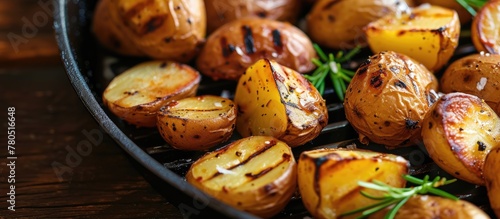 Grilled potatoes as a accompaniment photo