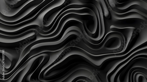 Digital black wavy curve abstract graphic poster web page PPT background