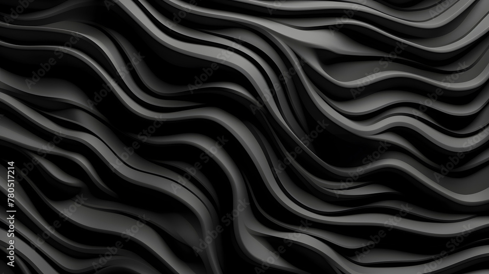 Fototapeta premium Digital black wavy curve abstract graphic poster web page PPT background