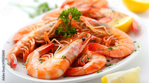 cooked shrimp on a plate © Zakariya Malik