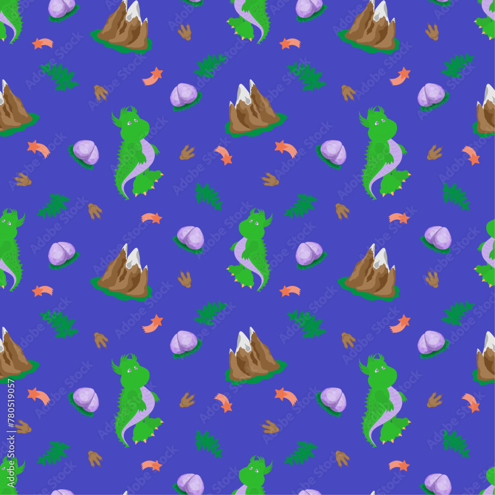 Fototapeta premium a child's pattern with a dinosaur