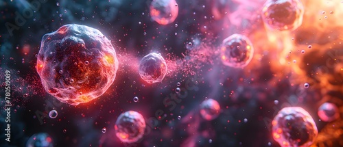 Abstract 3D image of embryonic stem cells for cellular therapy background. Concept Cellular Therapy, Stem Cells, 3D Rendering, Abstract Background, Embryonic Cells