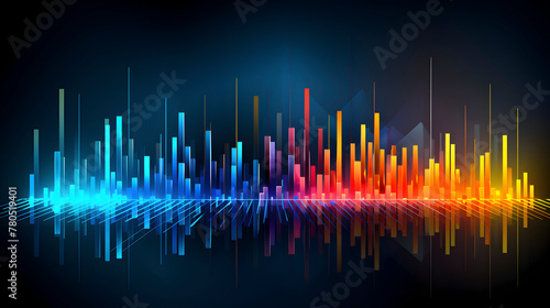 Digital color music equalize glowing light abstract graphic poster web page PPT background