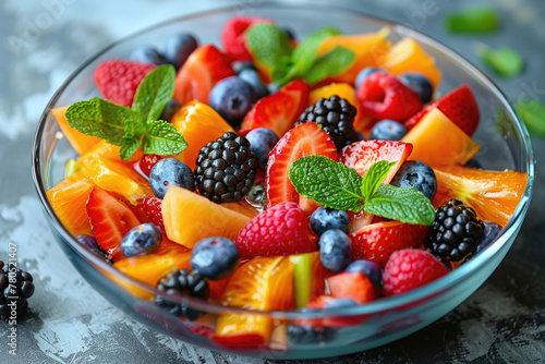 Bowl of fresh healthy fruit salad