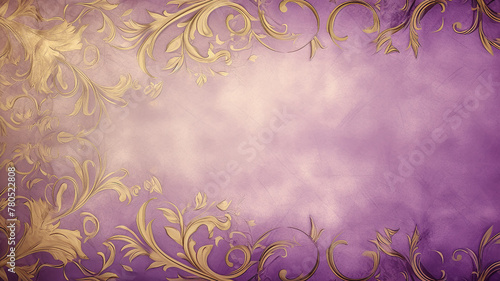 copy space abstract background, vintage delicate purple light lavender floral ornament on the wall or surface