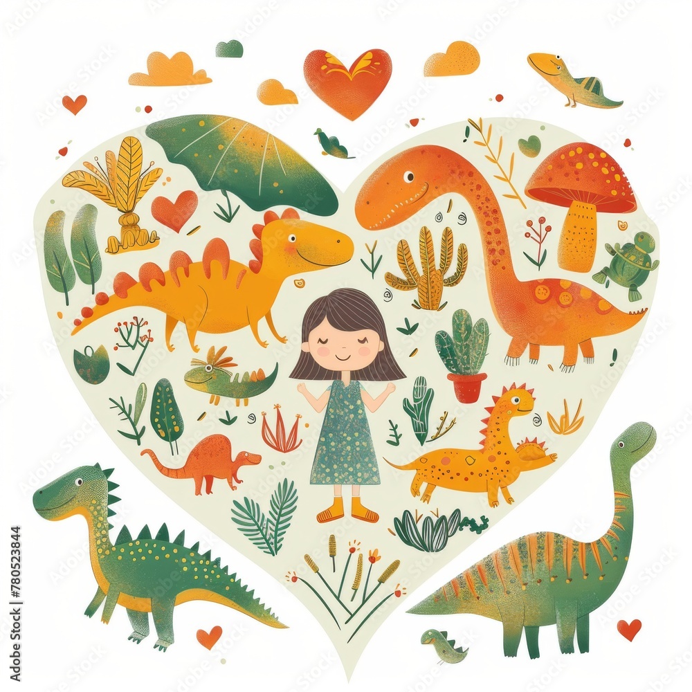 Kid print with giraffe and leaves in a round shape. Cute pajama design. Childrens background for clothes, T-shirt with print, room interior, invitation card, packaging. Vector illustration Kid print with giraffe and leaves in a round shape. Cute pajama design. Childrens background for clothes, T-shirt with print, room interior, invitation card, packaging. Vector illustration