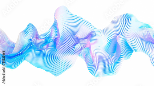 Abstract Blue Wavy Lines Art